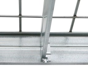 Bezskrutkový kovový regál RIVET, 180x90x45 cm, 5x sieťová drôtená polica, zinok