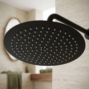 Rea Rea, okrúhla dažďová sprchová hlavica, JS-P014B, 30cm, čierna matná, REA-P8603