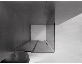 Mexen Velar L, sprchový kút s posuvnými dverami 90 x 90 cm, 8mm šedé sklo, brúsený grafit, 871-090-090-43-95