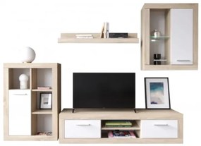 Sconto Obývacia stena SHARK MINI dub sonoma/biela