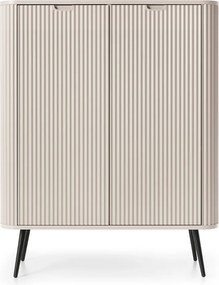 Vysoká komoda Zova (K103) do obývacej izby, kašmír/čierna