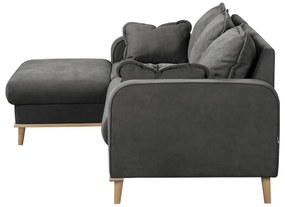 Tmavosivá rohová pohovka (ľavý roh) Beata - Ropez