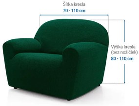 Super strečové poťahy HARMONIA zelená kreslo (š. 70 - 110 cm)