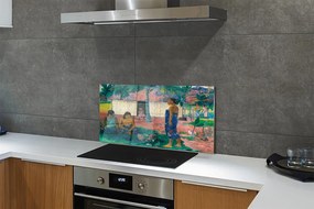 Sklenený obklad do kuchyne African Art Village 140x70 cm