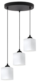 Závesné svietidlo Riffle Square, 3x biele sklenené tienidlo, b, o