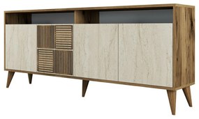 Skrinka Milan 2 Walnut and Travertine