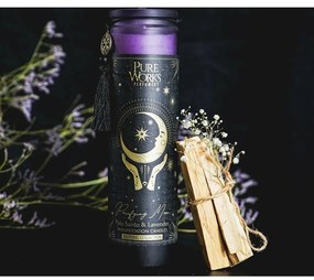 Arome Organická svieca Palo Santo & Lavender 300 g vo farebnom vysokom pohári so strapcom
