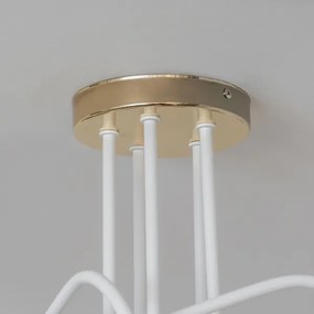 Pritrdjena stropna svetilka OXFORD 5xE27/15W/230V, zlata/bela