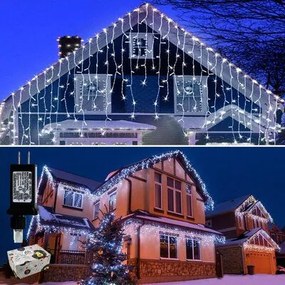 Vianočné svetielka LED záclona FLASH studená biela 1000 LED