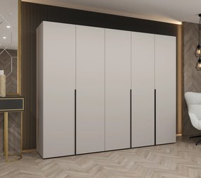 Šatníková skriňa 250 cm Alice 1 (kašmír + čierna). Akcia -20%. Vlastná spoľahlivá doprava až k Vám domov. 1126132