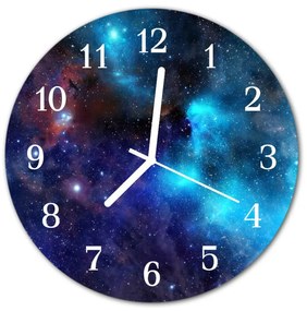 Sklenené hodiny okrúhle Hviezdna obloha fi 30 cm