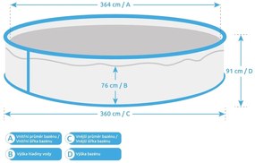 Marimex | Bazén Marimex Orlando 3,66x0,91 m s príslušenstvom - motív biely | 10340216
