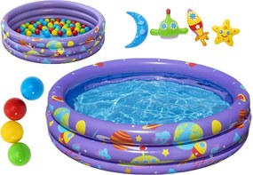 Bestway Nafukovací bazén s loptičkami 102cm x 25cm Bestway 52466 fialový