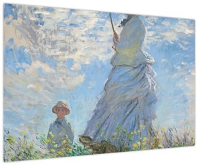 Obraz - Claude Monet, Woman with a Parasol - Madame Monet and Her Son, reprodukcia (90x60 cm)