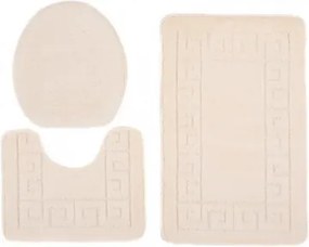 Sada kúpeľňových koberčekov MONO 1030 krémový 1613 3PC grécky
