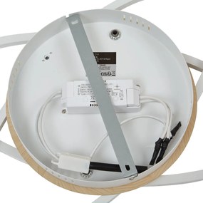 Stropné svietidlo biele s drevom vrátane LED 3-krokové stmievateľné 2-svetlá - Kane