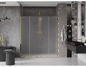 Mexen Velar Duo, posuvné sprchové dvere do otvoru 180 cm, 8mm sklo námraza, zlatá lesklá, 871-180-000-32-50