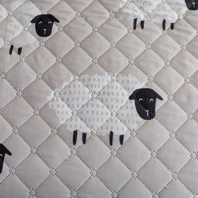 Prehoz na posteľ SHEEP DREAM sivý Rozmer: 220 x 240 cm