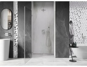 Mexen, Mexen Lunar-B Otočné ľavé sprchové dvere 80 cm, transparentné, brúsený nikel - 832-080-000-97-00-L