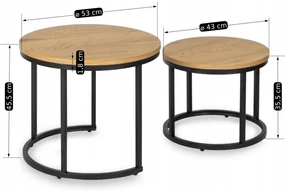 PROXIMA.store - Set konferenčných stolíkov DELIA VEĽKOSŤ: MINI