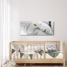Obraz - Biely Budha (120x50 cm)