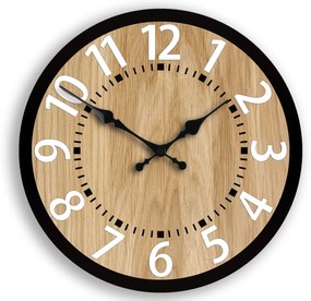 Dřevěné nástěnné hodiny Berlin 33 cm bílé/hnědé