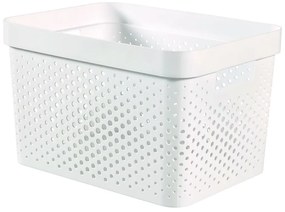 Biely úložný košík Curver Infinity Dots, 17 l