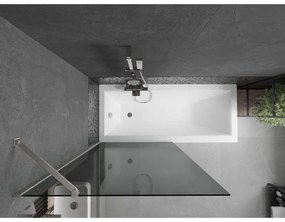 Mexen Next, 1-krídlová vaňová zástena 90 x 150 cm, 6mm šedé sklo, oceľová, 895-090-000-00-40-97