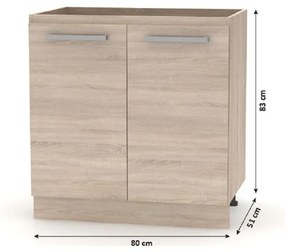 Tempo Kondela Kuchynská linka 2,4 m, dub sonoma/biela, NOVA PLUS