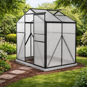 Skleník so základňou BestBerg BBGH-406B / 2,5 m² / 130 × 190 × 194 cm / čierna