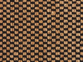 Jutový koberec 80 x 150 cm čierna/béžová GERCE Beliani