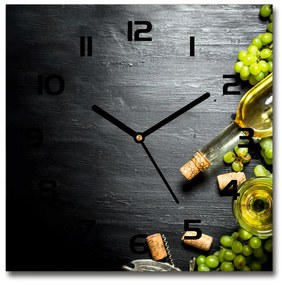 Sklenené hodiny štvorec Biele víno a ovocie pl_zsk_30x30_c-f_120971469