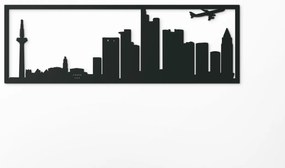 drevko Obraz Frankfurt panoráma Rozmer obrazu: 29,5 x 89 cm, Farba dekorácie: Čierna