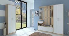 Šatníková skriňa Vincent, dub sonoma/biela