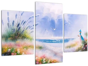 Obraz - Romantická pláž, olejomaľba (90x60 cm)