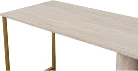 Dvojitý travertínový a zlatý pracovný stôl