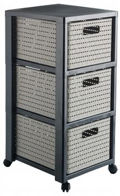 Sivý plastový kúpeľňový regál 32,5 x71 cm Country – Rotho