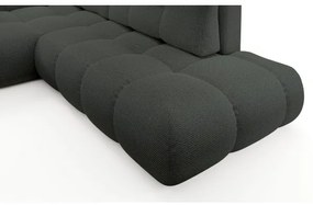 Rozkladacia rohová čalúnená sedacia súprava s úložným priestorom v tvare L ALMADA ľavá antracit