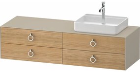 DURAVIT White Tulip závesná skrinka pod umývadlo na dosku (umývadlo vpravo), 4 zásuvky, 1600 x 550 x 408 mm, dub prírodný masív/taupe matná, WT4995RH5600000