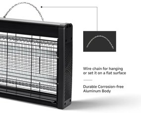 Brilagi - Elektrický lapač hmyzu 2xUV/10W/230V 60 m2 čierna