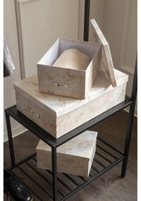 Béžové kartónové úložné boxy v súprave 3 ks s vekom/dekoratívne 31x47x15,5 cm Inge Paper Laminate – Bigso