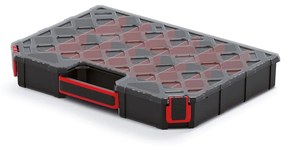 Kufríkový organizér 39 × 28,4 × 6 cm, prepážky, čierna