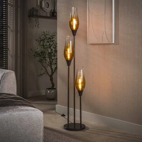 Stojaca lampa 76-90S Cocoon 3L Brown clear glass - Komfort-nábytok