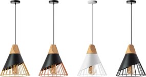 Toolight - Škandidávska závesná stropná lampa 1xE27 APP223-1CP, čierna-hnedá, OSW-00890