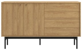 Komoda Oscar O6  (prírodný hikor + čierna). Akcia -19%. Vlastná spoľahlivá doprava až k Vám domov. 1100518