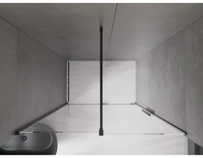 Mexen Velar, posuvné dvere do otvoru 150x200 cm, 8mm číre sklo, čierna matná, 871-150-000-01-70