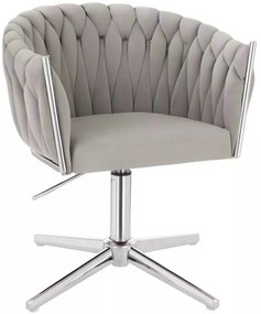 LuxuryForm DESIGN Stolička NORDEN VELUR na striebornom kríži - svetlosivá