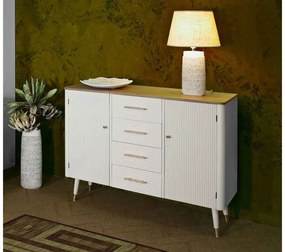Dizajnová komoda Gerlinde 117 cm biela