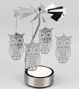 DECOLED Anjelské zvonenie, 8 x 13 cm, sovy, striebro