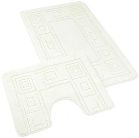 Kúpeľňová a WC predložka ornament smotanový 60x100+60x50cm